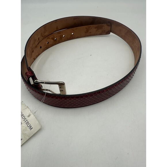 Authentic Gucci Women\'s Burgundy Lizard Leather Belt 411728 Sz 38 Made In Italy